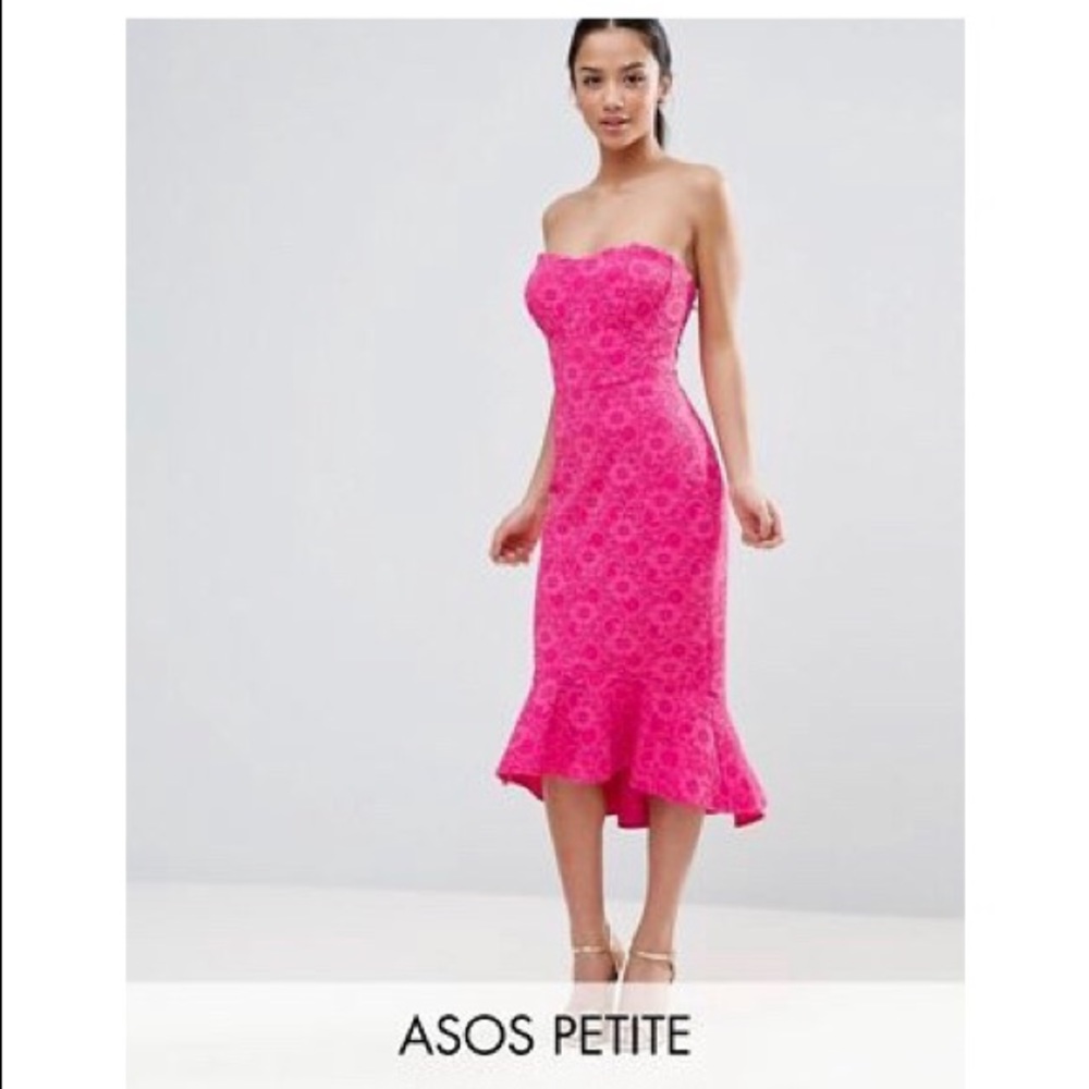 ASOS PETITE LACE BANDEAU DRESS